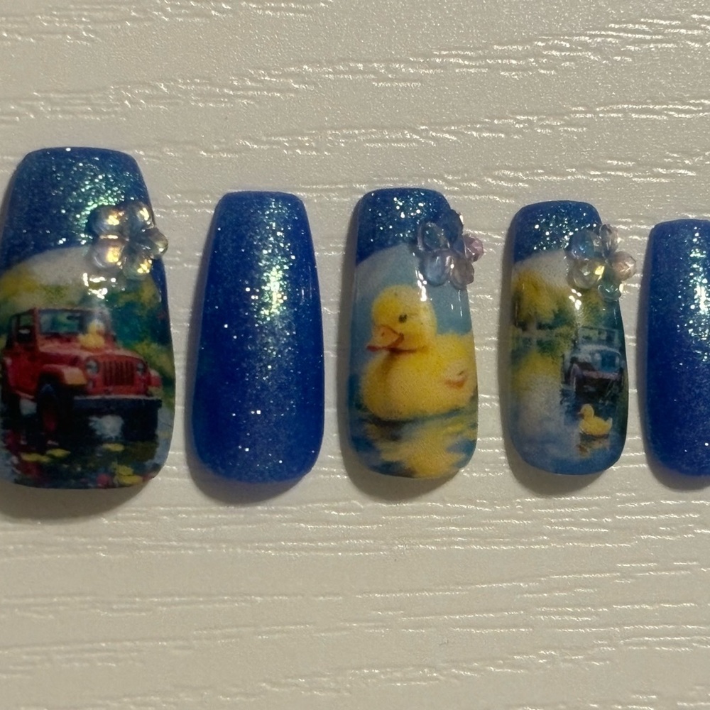 Jeep themed press on nails